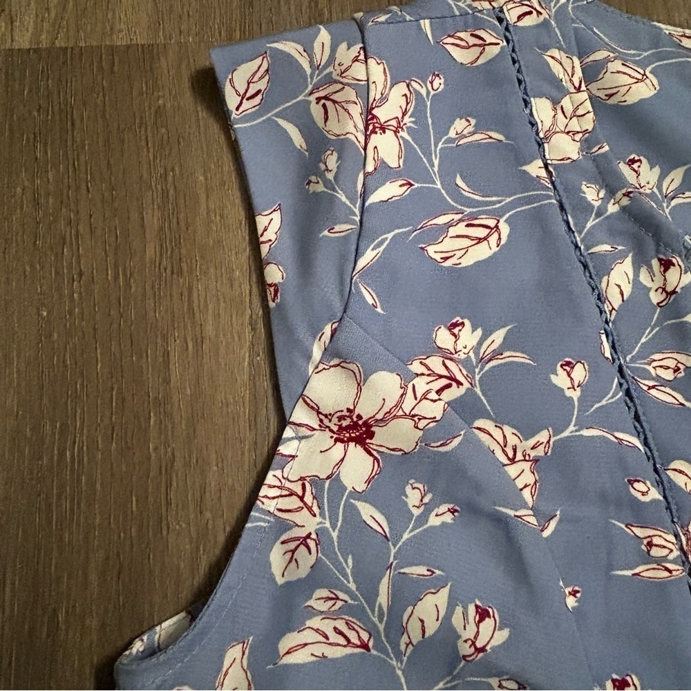 Collective Concepts Flowy Floral Blue Women's Blouse, Romantic Cottage core Top - Picture 6 of 8